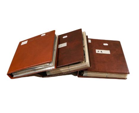 Three albums containing British topography, The first two albums each holding approx. 260 and 240 cards respectively of Multi