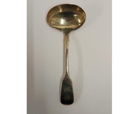 AM EARLY VICTORIAN EXETER SILVER SAUCE LADLE