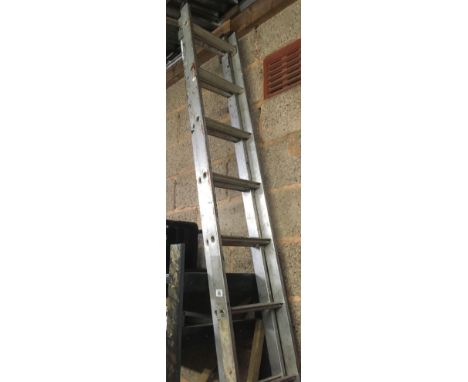 2 SECTION ALUMINIUM EXTENSION LADDER EACH WITH 12 RUNGS