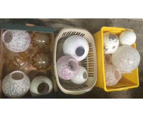 3 CARTONS OF GLASS LAMP GLOBES