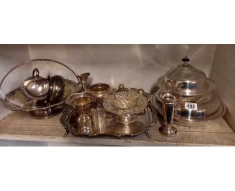 SHELF OF PLATEDWARE