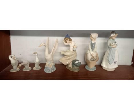 Four Lladro figures comprising Japanese figure Chrysanthemum no