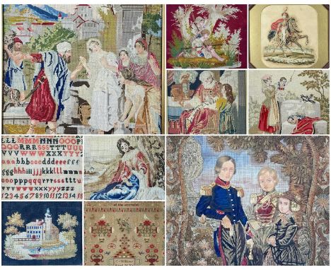 ASSORTED COLLECTION OF NEEDLEWORK & BERLIN WOOLWORK, inc. two samplers, one by Jane Thomas dated August 12th 1837, another by