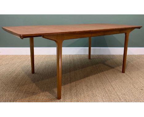 MID-CENTURY McINTOSH T3 TEAK EXTENDING DINING TABLE, patent no. 1012786, two bi-fold leaves, 74h x 160w (236w extended) x 91c