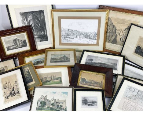 ASSORTED ARCHITECTURAL PRINTS, including views of St Pauls Cathedral, Ely Cathedral, Bruges, Lime Hall, Picton Castle and Car