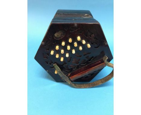 A 30 button (keys) Lachenal &amp; Co. London, patent concertina, with steel reeds, serial number 143485