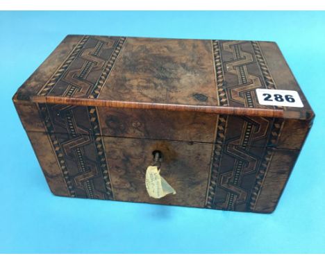 A walnut tea caddy