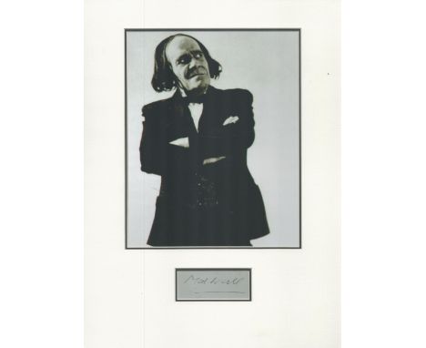 Max Wall 16x12 inch overall mounted signature piece includes signed album page and vintage black and white photo. Good condit