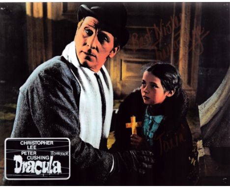 Dracula hammer horror movie 8x10 photo signed by child star actress Janina Faye. Good condition. All autographs come with a C