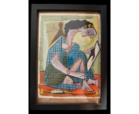 Picasso signed 1944 artwork. Framed to approx size 12x8inch. Good condition. All autographs come with a Certificate of Authen