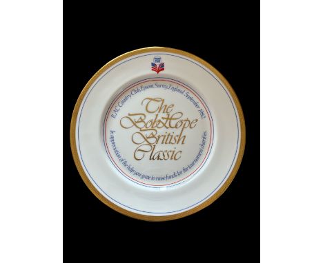 Bob Hope British Classic plate, RAC Country Club, Epsom, Surrey, England September 1980 in appreciation of the help you gave 