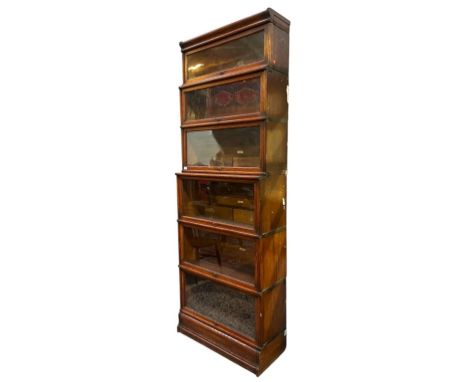Globe Wernicke, London - A large early 20th century oak six-tier sectioned barristers lawyers bookcase / library stacking cab