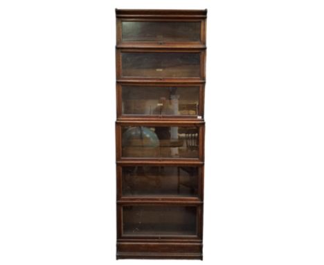 Globe Wernicke, London - a large early 20th century oak six tier sectioned lawyers barristers bookcase / library stacking cab