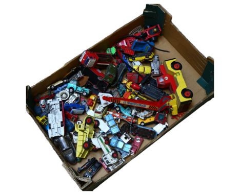 A quantity of various Vintage toys and diecast vehicles, including such brands as Dinky and Corgi, with many vehicles includi