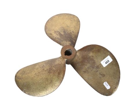 A Vintage cast-brass propeller, inscribed 15X11, 34cm across
