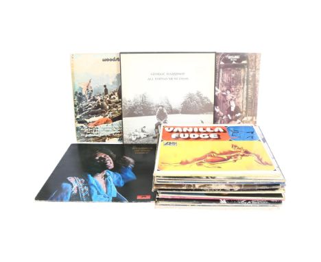 A quantity of vinyl LPs, including various artists such as The Beatles, Bob Dylan, The Rolling Stones, Maria Muldaur, Pink Fl