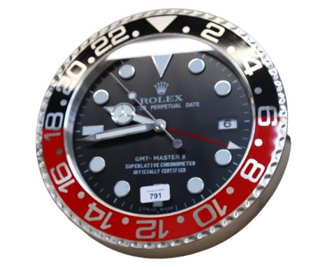 A reproduction quartz dial wall clock, diameter 34cm