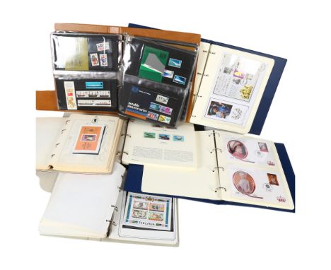 A collection of Royal Mail presentation packs, including British Painters, Concorde, Notable Anniversaries, Post Office Briti