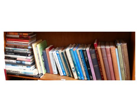 A shelf of Vintage Antiques reference books, including Chippendale, porcelain, and Chinese Antiquities