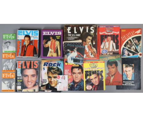 Various books, magazines, &amp; records on Elvis Presley; together with various other records.