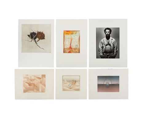 Group of six contemporary prints by different artists, depicting a variety of subject matters. All pencil signed along the lo