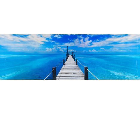 Peter Lik (Australian, b. 1959). Photograph titled "Beyond Paradise," depicting a pier in Key West, Florida, stretching out i