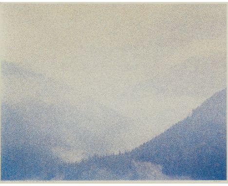 Larry Stark (American, 20th/21st c). Silkscreen on paper titled "Oh No! Not Another Worst Snowstorm of the Century," depictin
