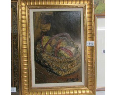 An original oil painting on panel by Henri Duringer, 1892-1980 'Les Cepes'