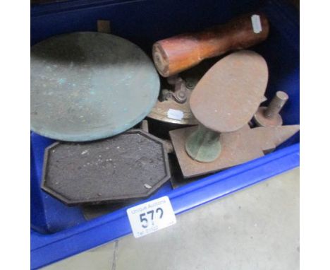 A Chowdhry special 14 iron, A Hoblin anvil and a set of scales