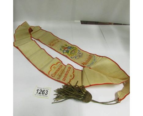 An embroidered sash