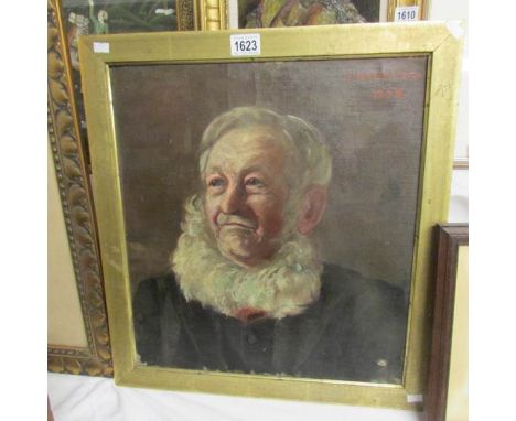 A portrait of an old gentleman signed and dated 1892