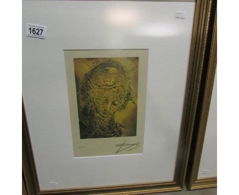 A framed and glazed Salvador Dali artist's proof print bearing the signature 'Dali' in charcoal