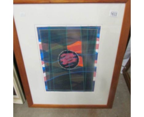 A signed contemporary abstract lithograph entitled 'Requiscience 26' by Anita Ford (B. 1948)