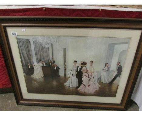 A large framed and glazed print 'The Soiree'