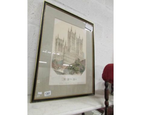 A Lithograph of Lincoln Cathedral