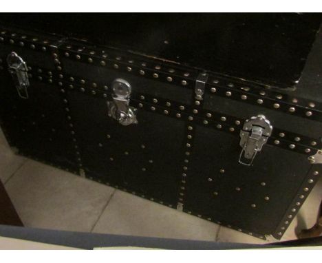 A metal trimmed trunk