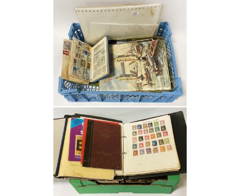 MIXED WORLD STAMPS INCL. TWO VINTAGE STAMP ALBUMS