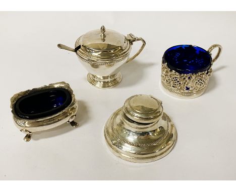H/M SILVER CRUETS &amp; INKWELL