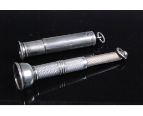 A modern silver cigar punch having engine turned decoration, maker SJ Rose &amp; Son, Birmingham 1972, together with a George
