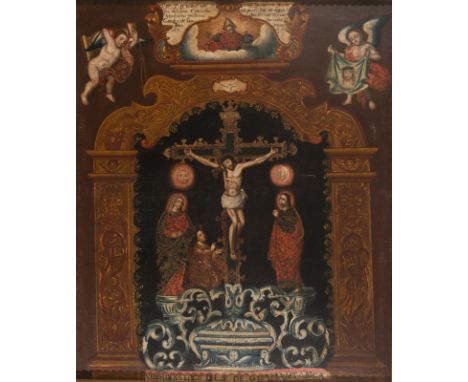 Colonial School. Cuzco. Peru. 17th century.Colonial School. Lima. Peru. 17th century. "True effigy of Señor de Huantamanga" O