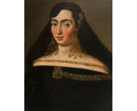 Colonial School. Mexico.  17th century.  Follower of Juan Carreño de Miranda.Colonial School. Mexico.  17th century.  Followe