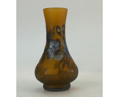 Art Nouveau Cameo Glass Vase marked Galle