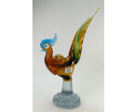 Large mid century Italian Glass sculpture of cockerel 