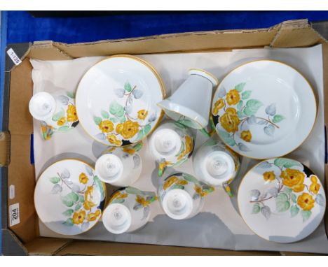 Twenty piece Art Deco style floral teaset by Hammersley