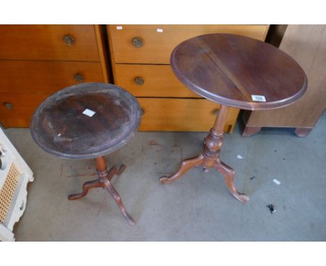 Georgian mahogany tripod occasional table with a walnut Queen Anne style occasional table (2)