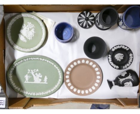 A collection of Multi coloured Wedgwood items including decorative plates, Agat item etc