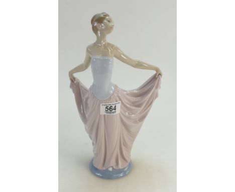 Lladro figure of a dancing lady holding her dress, height 31cm