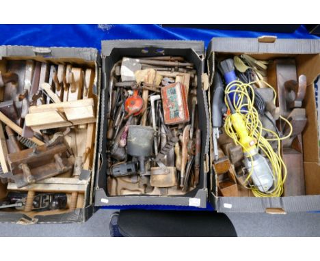 Three boxes of assorted vintage tools (3 trays)