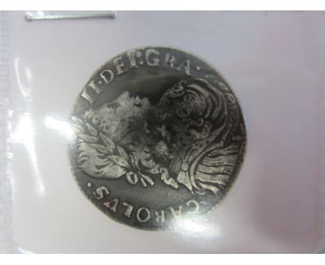 Charles II, 1649-1685,Merk, 1672, 6.14g, bust right, thistle below bust, R.Cruciform shields, crowned interlinked C's in angl