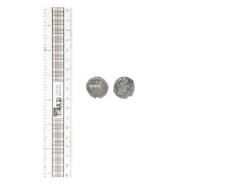 Sicily, Syracuse 450-439 BC,Silver Tetradrachm, 16.94g, Obv. Slow quadriga driven r by charioteer, holding goad, Nike flying 